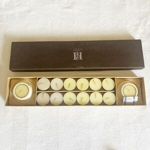 NIB JOHN HARDY Vintage Tea Light Holder Set with 14 Candles and 2 Marble Holders